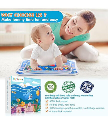 Infinno Inflatable Tummy Time Water Play Mat for Babies & Toddlers